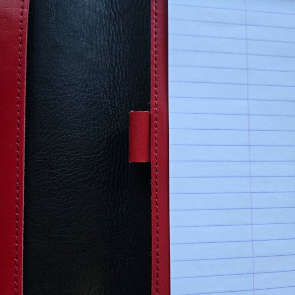 PINETTI Red Smooth Leather Notepad Holder, A5 - Picture 5 of 8